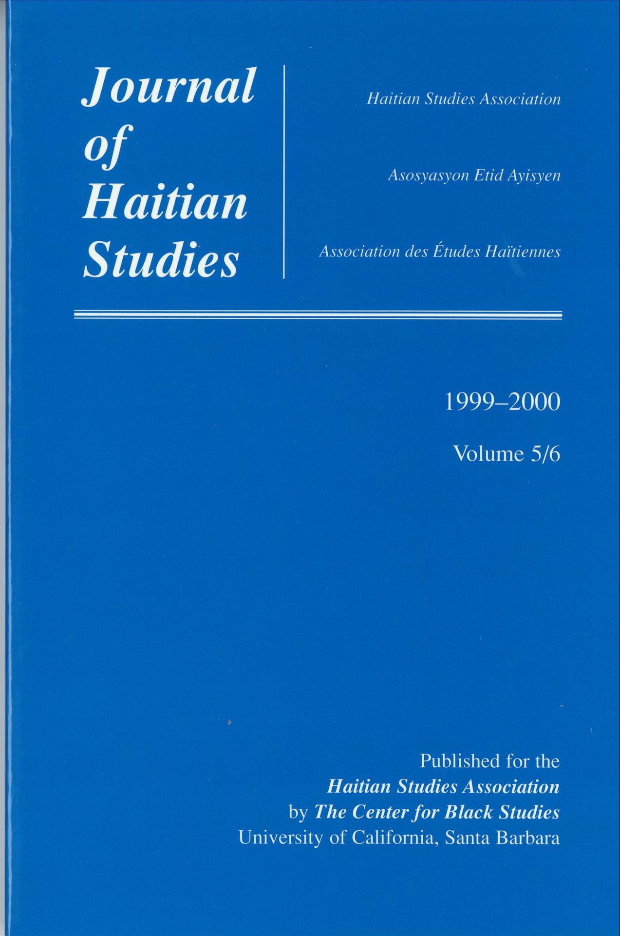 Journal of Haitian Studies (Volume 5 / 6)